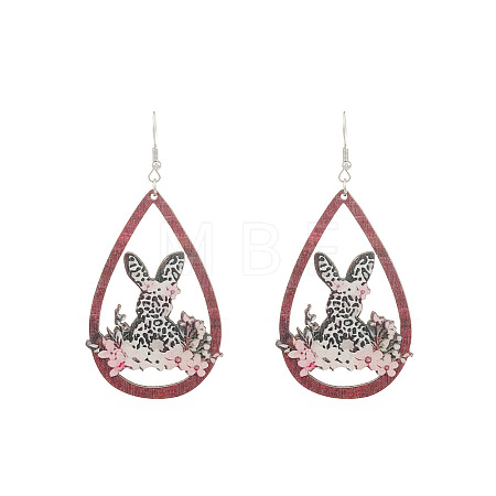 Wood Dangle Earrings FS-WG957CE-02-1