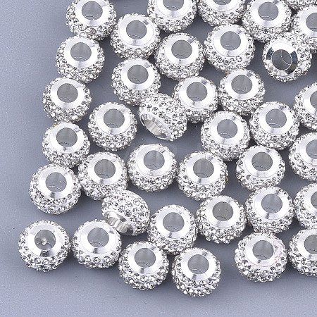 Polymer Clay Rhinestones European Beads FPDL-T001-02F-1