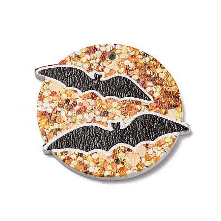 Single Face Printed Wood Pendants WOOD-B009-01B-1