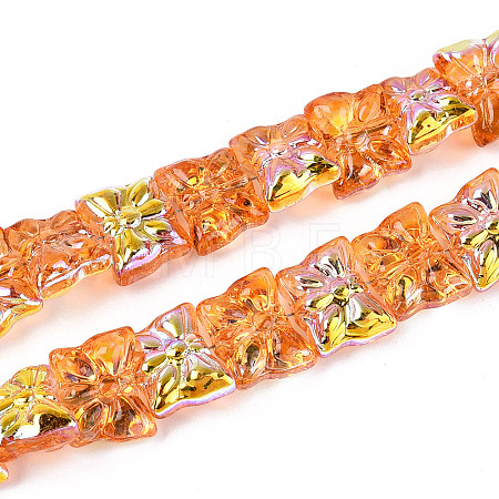 Baking Paint Electroplate Transparent Glass Beads Strands EGLA-N020-05C-1