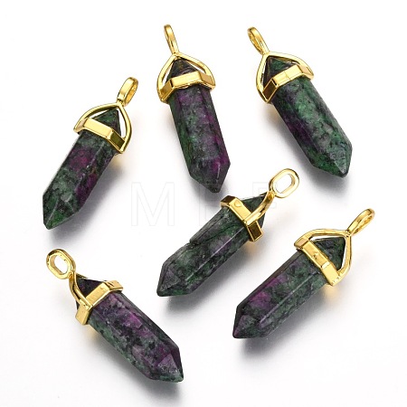 Natural Ruby in Zoisite Double Terminated Pointed Pendants G-G902-B15-1