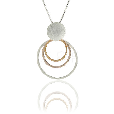Alloy Triple Circle Pendant Necklaces for Women FS-WG499F1-02-1