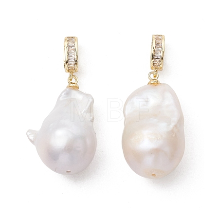 Natural Baroque Keshi Pearl Pendants PALLOY-JF05455-1