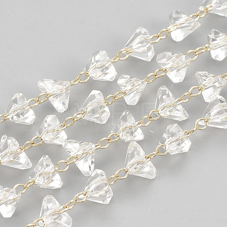 Handmade Glass Beaded Chains CHC-S004-04G-1