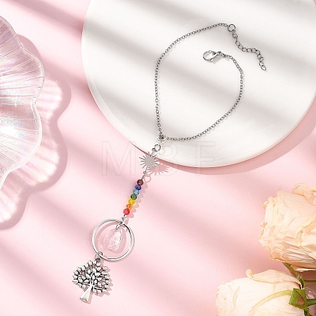 Tree of Life Alloy Pendant Decorations HJEW-JM04556-1