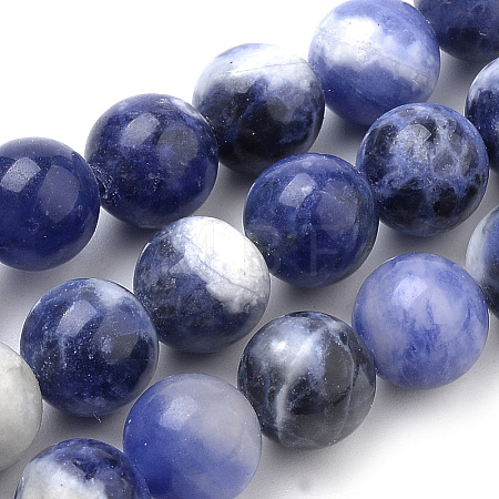 Natural South Africa Sodalite Beads Strands G-S259-35-10mm-1