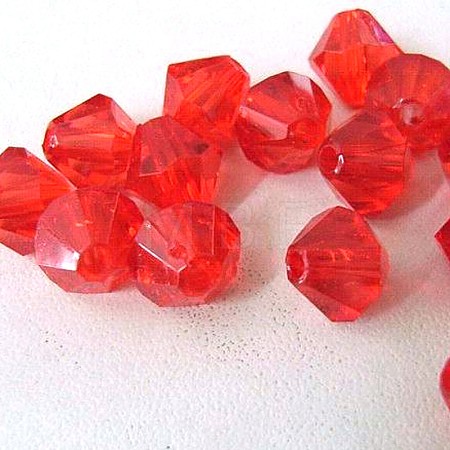 Faceted Bicone Transparent Acrylic Beads DBB8mm07-1