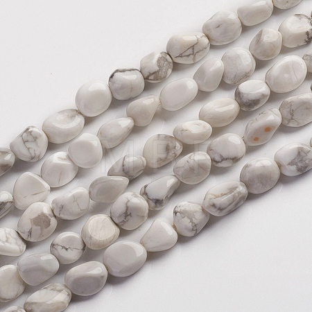 Natural Howlite Beads Strands G-D0002-B34-1