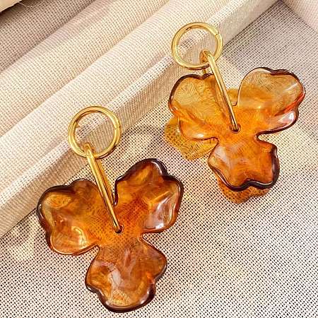304 Stainless Steel Acrylic Stud Dangle Earrings WG2A1B2-01-1