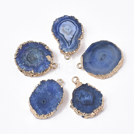Natural Druzy Agate Pendants G-N325-04B-1