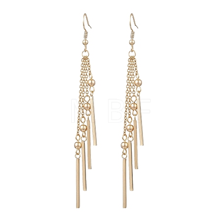 304 Stainless Steel Stick Tassel Dangle Earrings EJEW-JE06828-1