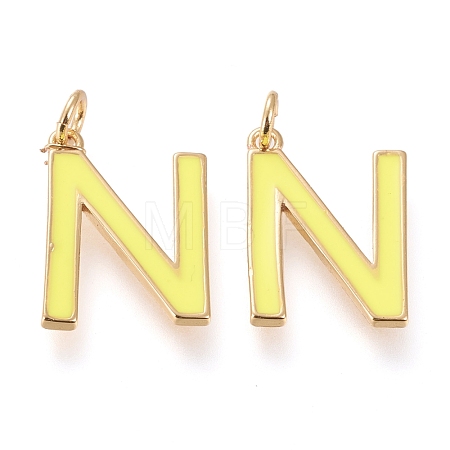 Brass Enamel Pendants KK-R139-02N-1