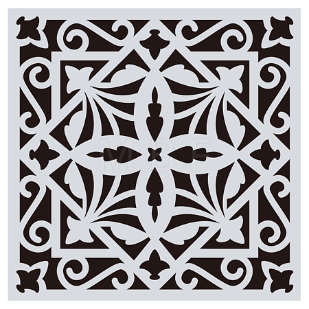 Flower Pattern Eco-Friendly PET Plastic Hollow Painting Silhouette Stencil DRAW-PW0008-02A-1