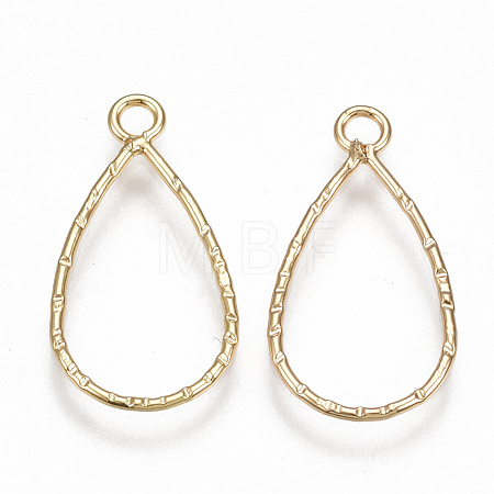 Brass Open Back Bezel Pendants X-KK-S350-099G-1