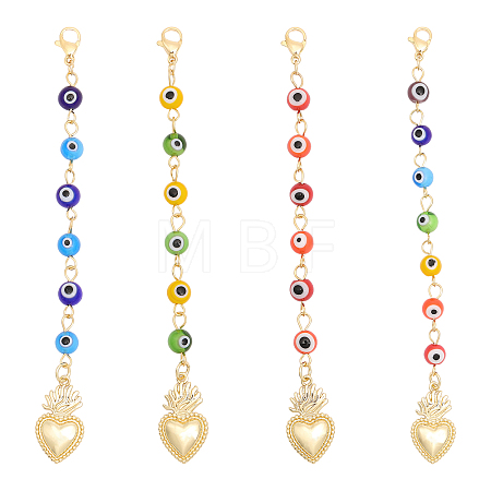 1 Set Lampwork Beaded Evil Eye Pendant Decorations HJEW-CA0001-46-1