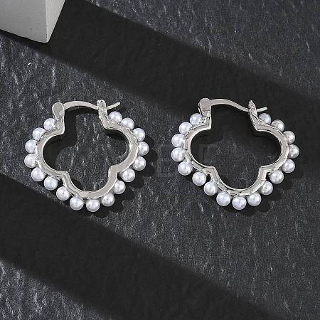 Brass Hoop Earrings for Women EJEW-A168-15P-1