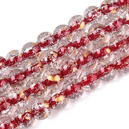 Crackle Transparent Glass Beads Strands X1-GLAA-N030-8mm-01H-1
