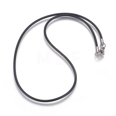Rubber Cord Necklaces Making MAK-L023-01A-1
