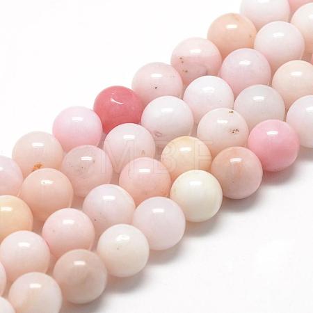 Natural Pink Opal Beads Strands G-R446-8mm-10-1