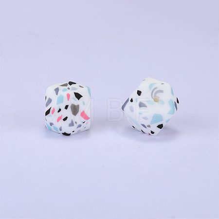 Colorful Pattern Printed Silicone Focal Beads LS-SI-JX0022A-05-1