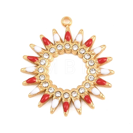 304 Stainless Steel Rhinestone Pendants STAS-D264-05G-1