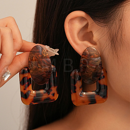 Alloy Resin Dangle Stud Earrings FS-WG4F5C5-09-1