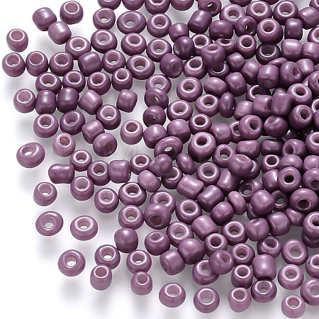 6/0 Baking Paint Glass Round Seed Beads SEED-S036-01C-18-1