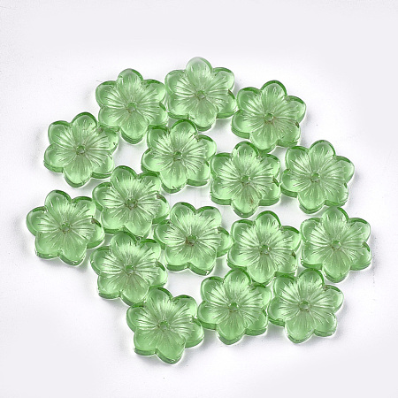 Spray Painted Glass Beads GGLA-S046-01D-1