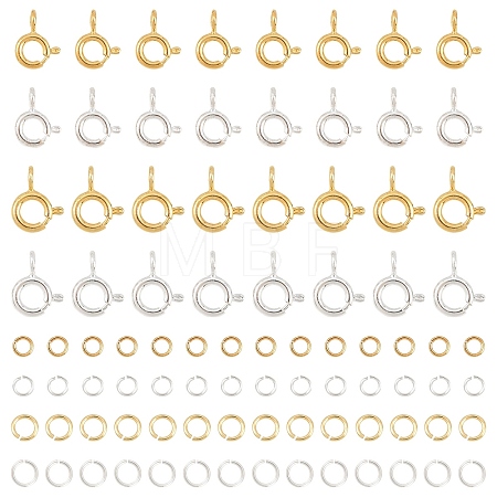 20Pcs 2 Styles Brass Spring Ring Clasps KK-YW0004-54-1