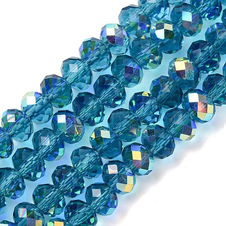 Electroplate Transparent Glass Beads Strands EGLA-A046-01B-10-1