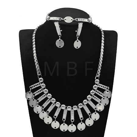 Alloy Chain Necklaces & Stud Earrings & Bracelets Sets FS-WG5EDEB-04-1