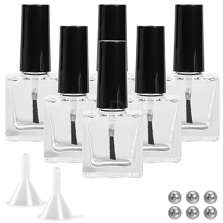 Transparent Glass & Plastic Nail Polish Empty Bottle AJEW-XCP0003-42-1