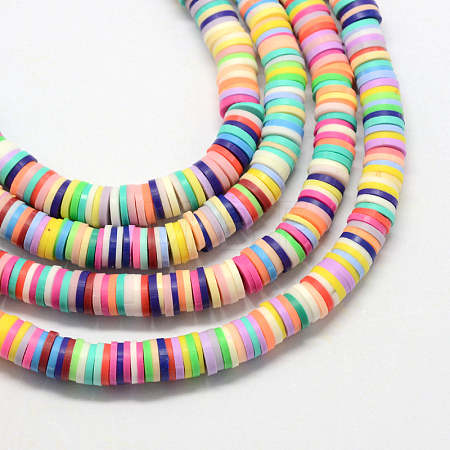Handmade Polymer Clay Beads X-CLAY-R067-4.0mm-M1-1