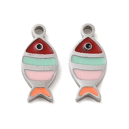 304 Stainless Steel Enamel Charms STAS-D018-04P-1