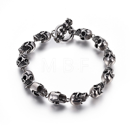 304 Stainless Steel Link Chain Bracelets LS-BJEW-L665-01AS-1