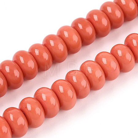 Opaque Spray Painted Glass Beads X-GLAA-ZX008-8mm-18E-1