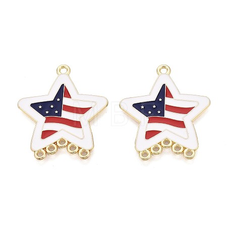 Independence Day Alloy Enamel Star Chandelier Component Links ENAM-T021-73A-G-1