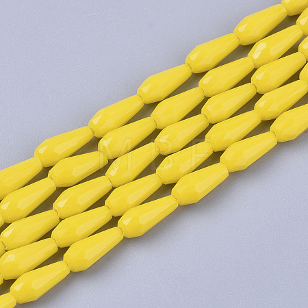 Opaque Solid Color Glass Beads Strands GLAA-T009-001E-1