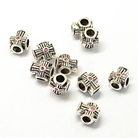 Alloy Rhinestones European Beads PALLOY-Q313-10D-1