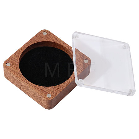 Wooden Jewelry Badge Packaging Boxes with Clear Acrylic Magnetic Lids CON-WH0086-246A-1