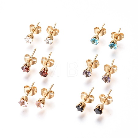 304 Stainless Steel Stud Earrings EJEW-I229-02G-A-1
