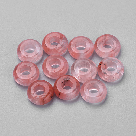 Cherry Quartz Glass European Beads X-G-Q973-22-1