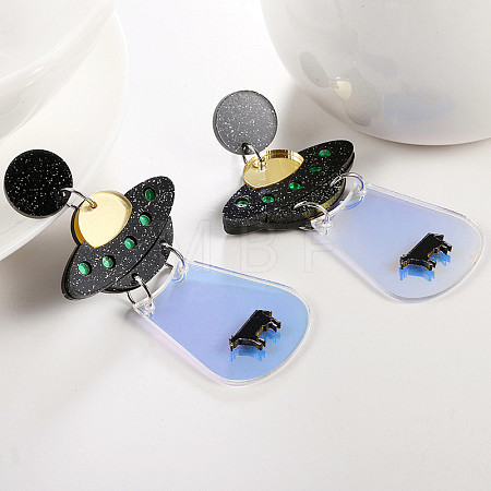 Planet Acrylic Dangle Stud Earrings FS-WG67A2D-02-1