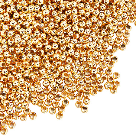 Rack Plating and PVD Vacuum Plating Brass Round Spacer Beads FIND-SP0002-24C-1