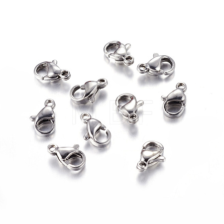 Non-Tarnish 304 Stainless Steel Lobster Claw Clasps STAS-AB09-1
