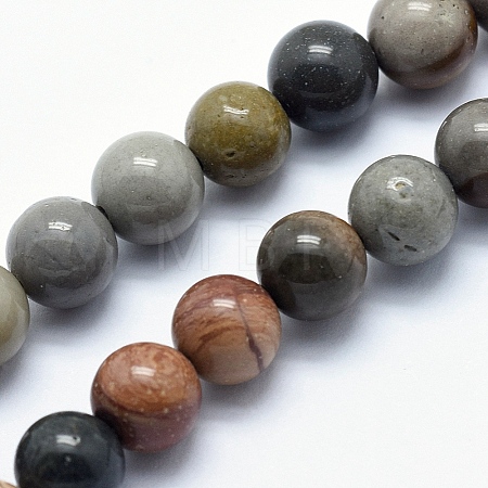 Natural Ocean Agate/Ocean Jasper Beads Strands G-G735-05-6mm-1
