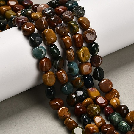 Natural Ocean Jasper Beads Strands X-G-P568-C06-01-1