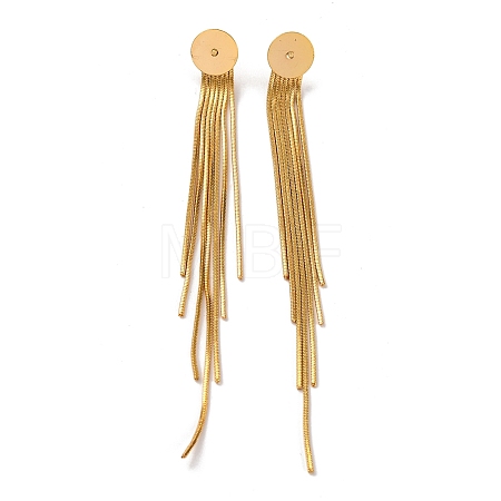 Brass Snake Chain Tassel Stud Earring Findings KK-G510-20G-1