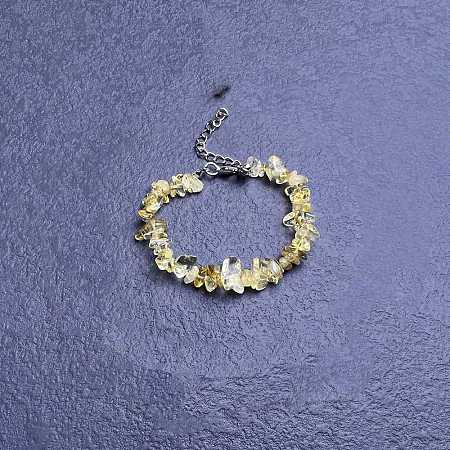 Natural Citrine Chip Beaded Bracelets for Women IW6789-60-1