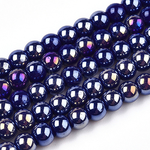 Electroplate Opaque Glass Beads Strands GLAA-T032-P4mm-AB03-1